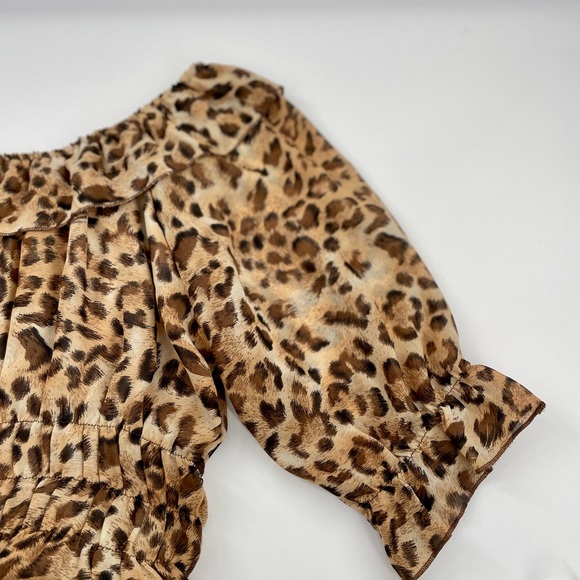 Off Shoulder Leopard, Casual Ruffle Sundress - Picture 10 of 13